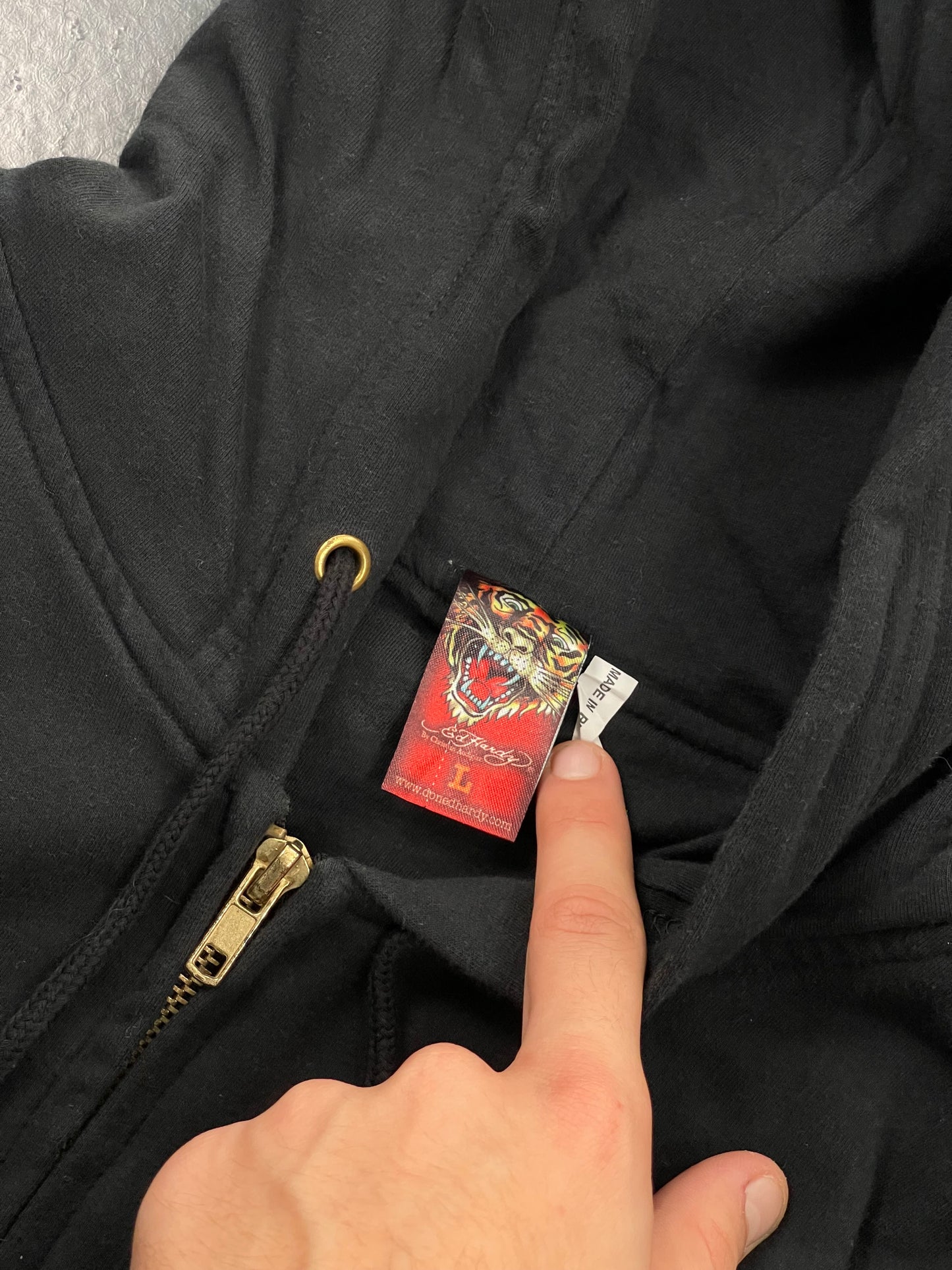 ED HARDY ZIP UP HOODIE BIG LOGOS PREMIUM VINTAGE