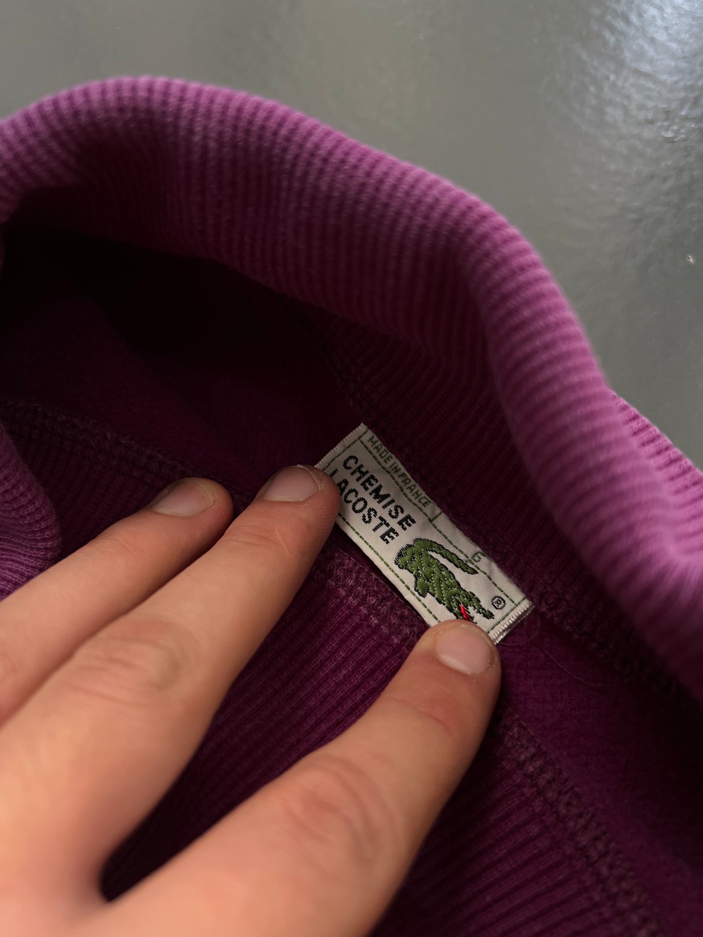 SUDADERA LACOSTE VINTAGE CUELLO VUELTO