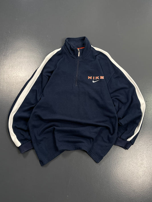 NIKE LONG NECK ZIP UP SWEATER DOUBLE LOGO PREMIUM VINTAGE