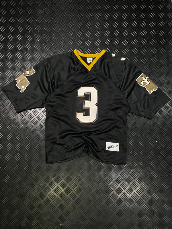 Vista frontal de camiseta NFL New Orleans Saints vintage negra