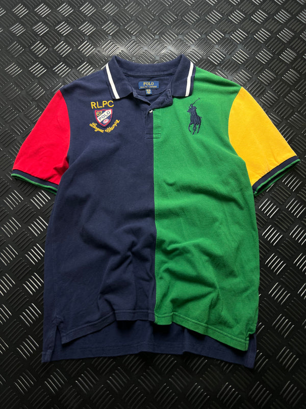 Vista frontal de polo Ralph Lauren color block Big Pony