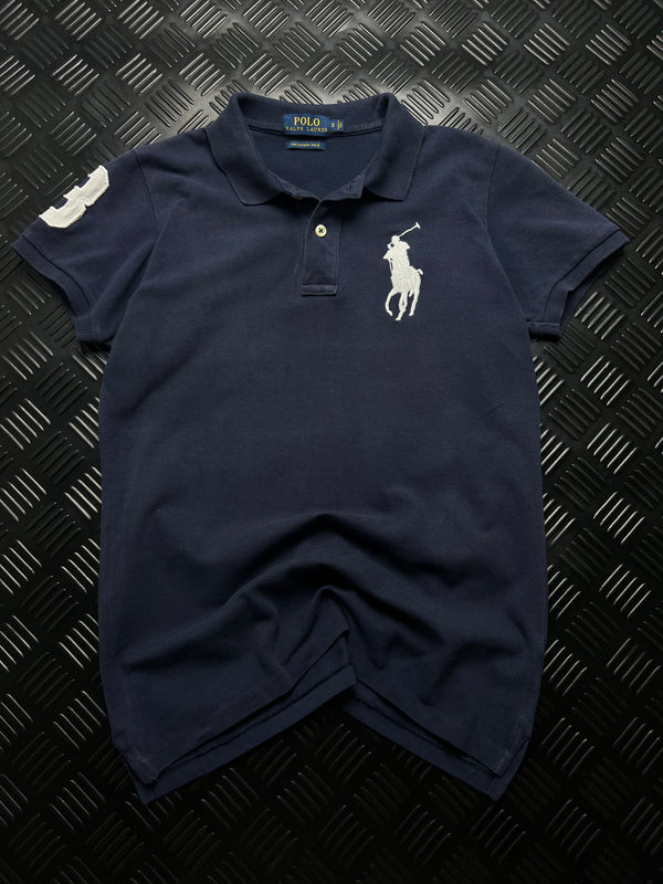 Vista frontal de polo Ralph Lauren Big Pony azul marino