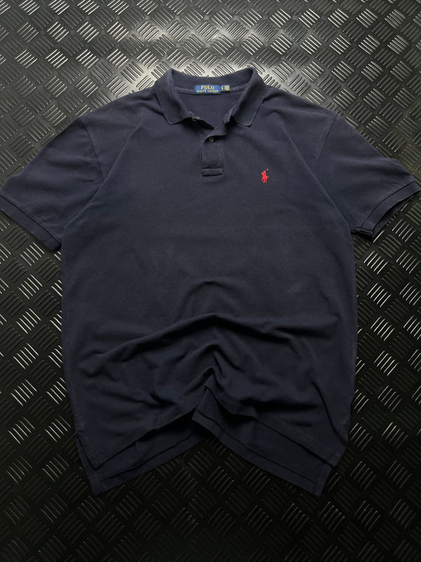 Vista frontal de polo Ralph Lauren azul marino