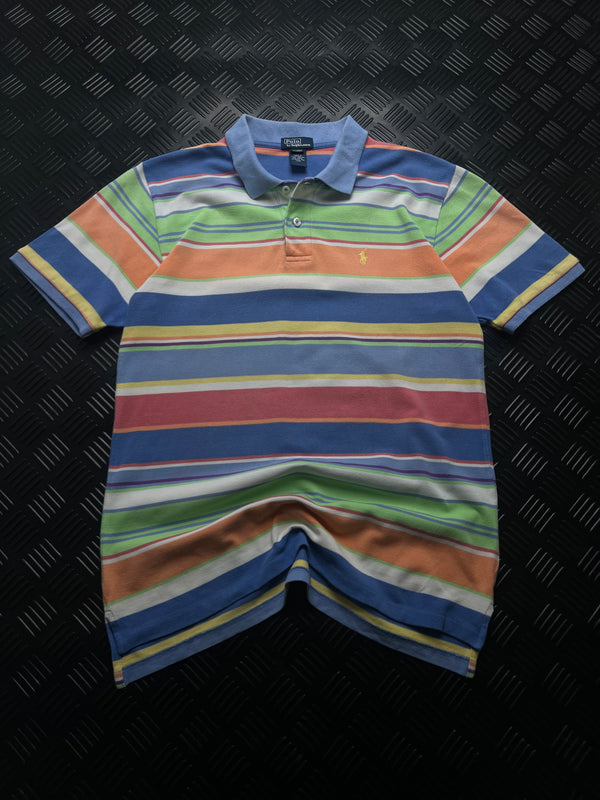 Vista frontal de polo Ralph Lauren de rayas multicolor