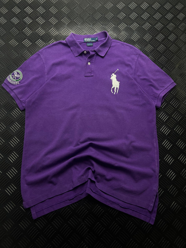 Vista frontal de polo ralph lauren big pony wimbledon