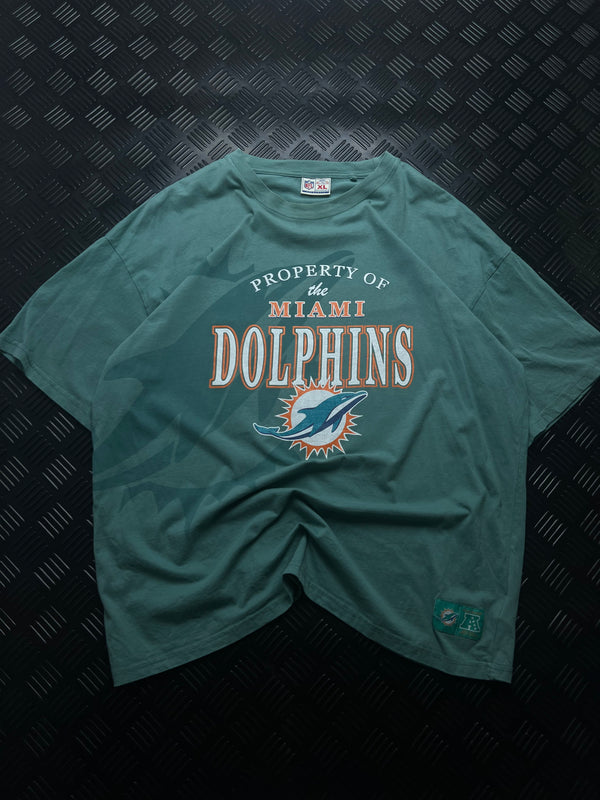 Vista frontal de camiseta nfl miami dolphins vintage