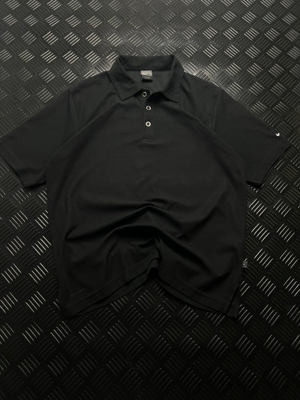 Vista frontal de polo nike dri-fit negro