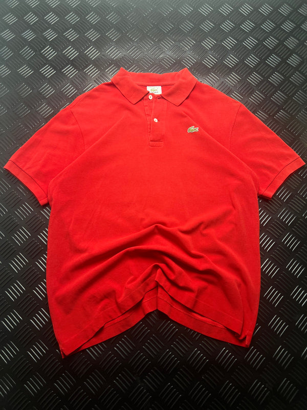 Vista frontal de polo lacoste made in spain rojo