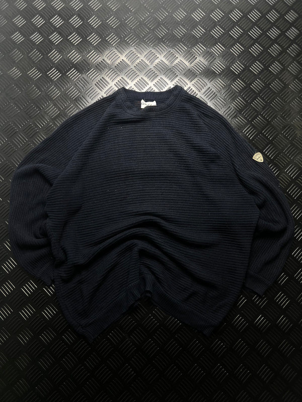 Jersey Carlo Colucci azul marino de punto acanalado
