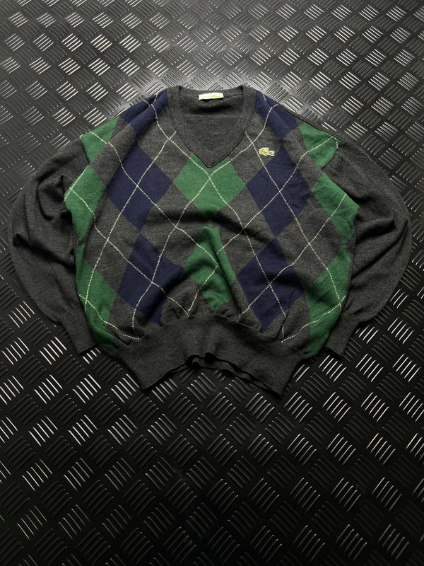 Jersey Lacoste de rombos verdes y azul marino