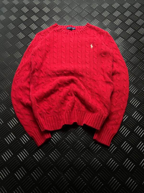 Ralph Lauren: Jersey trenzado rojo
