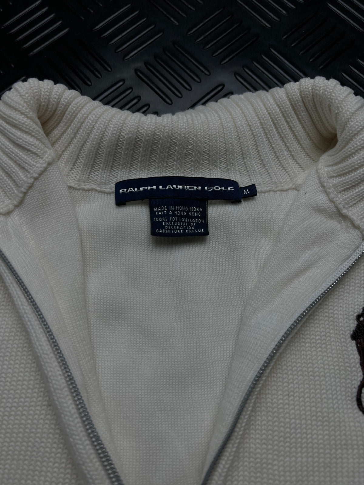 Ralph Lauren Golf: Chaleco blanco con cremallera y logo grande