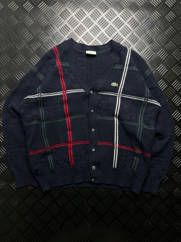 Lacoste: Cárdigan azul marino de cuadros