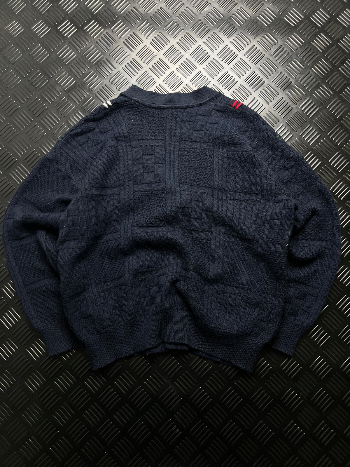 Lacoste: Cárdigan azul marino de cuadros
