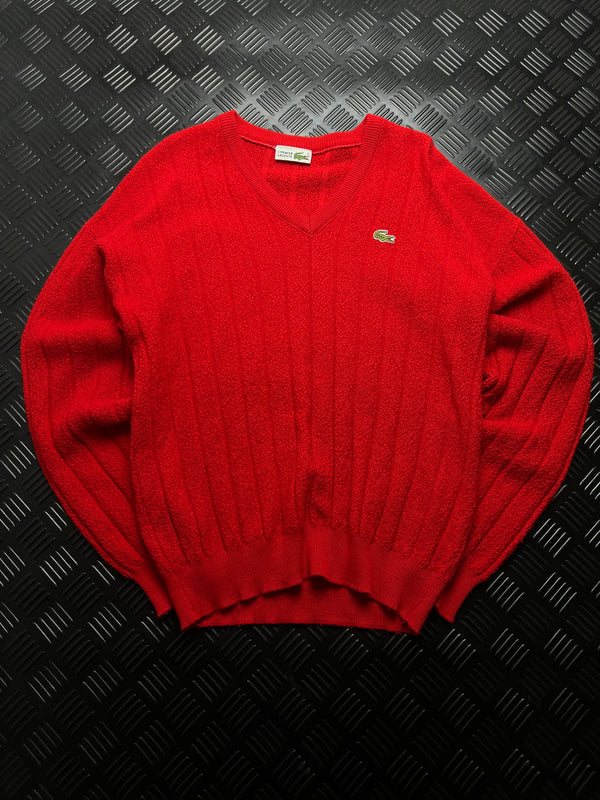 Lacoste: Jersey rojo con cuello de pico