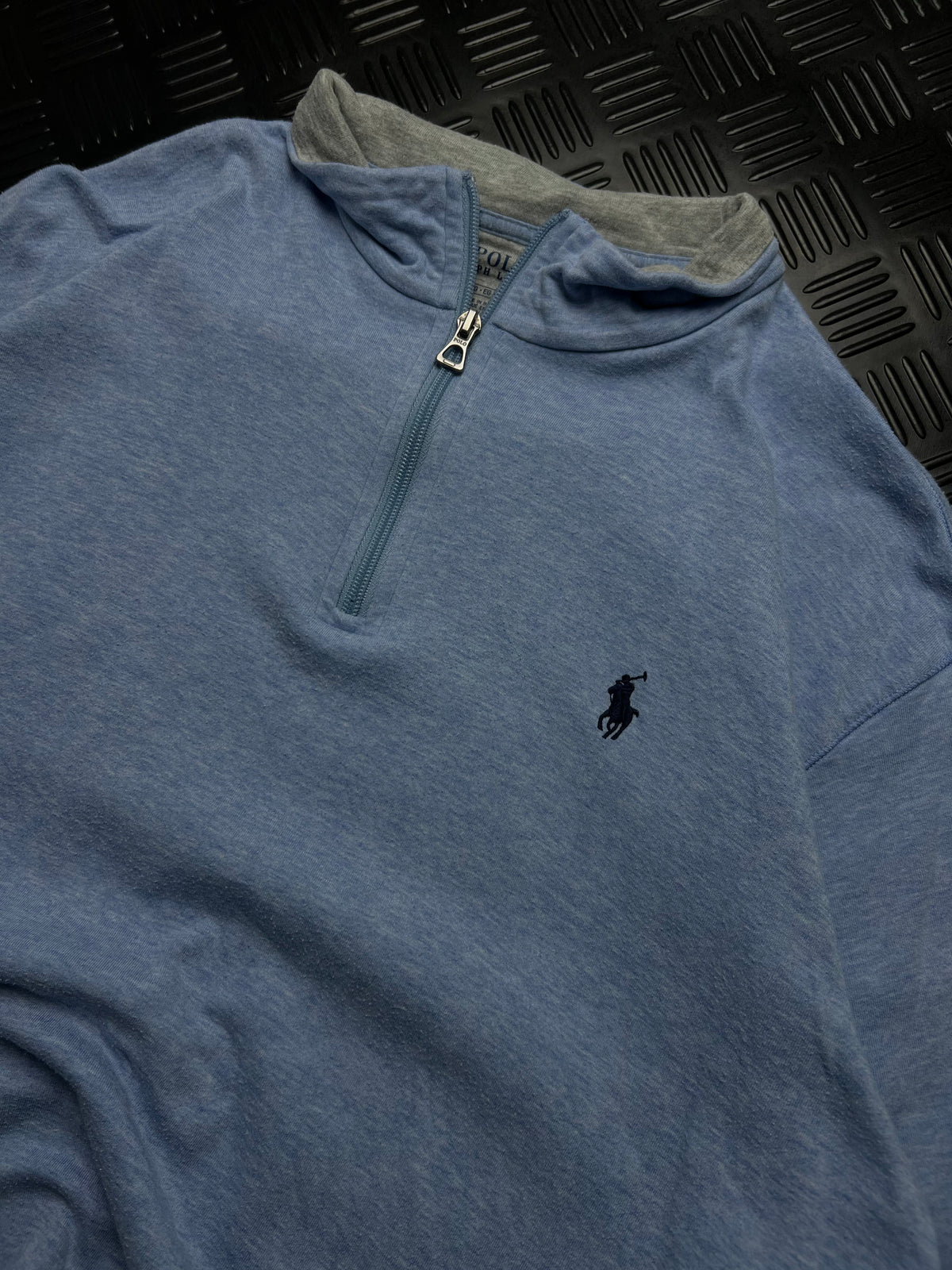 Polo Ralph Lauren: Sudadera azul claro con media cremallera