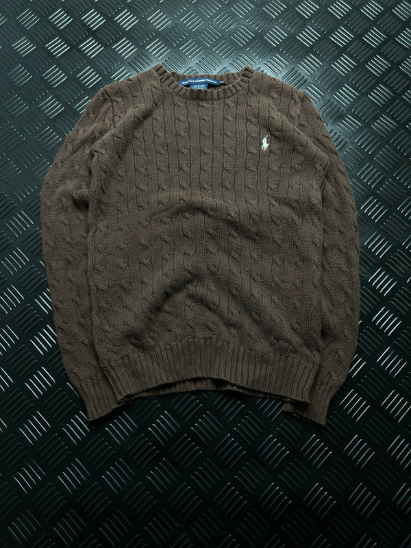 Ralph Lauren Sport: Jersey trenzado marrón