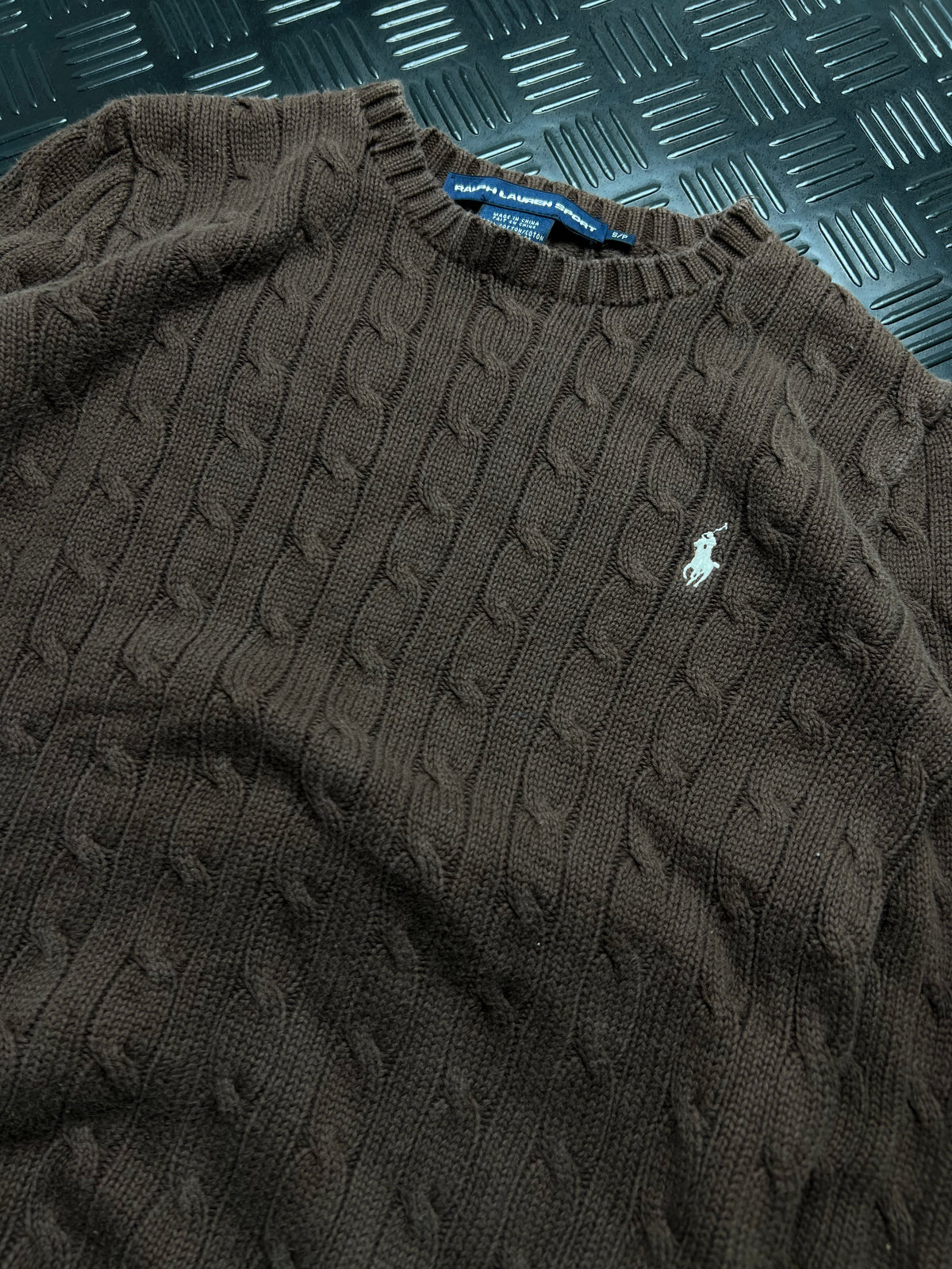 Ralph Lauren Sport: Jersey trenzado marrón