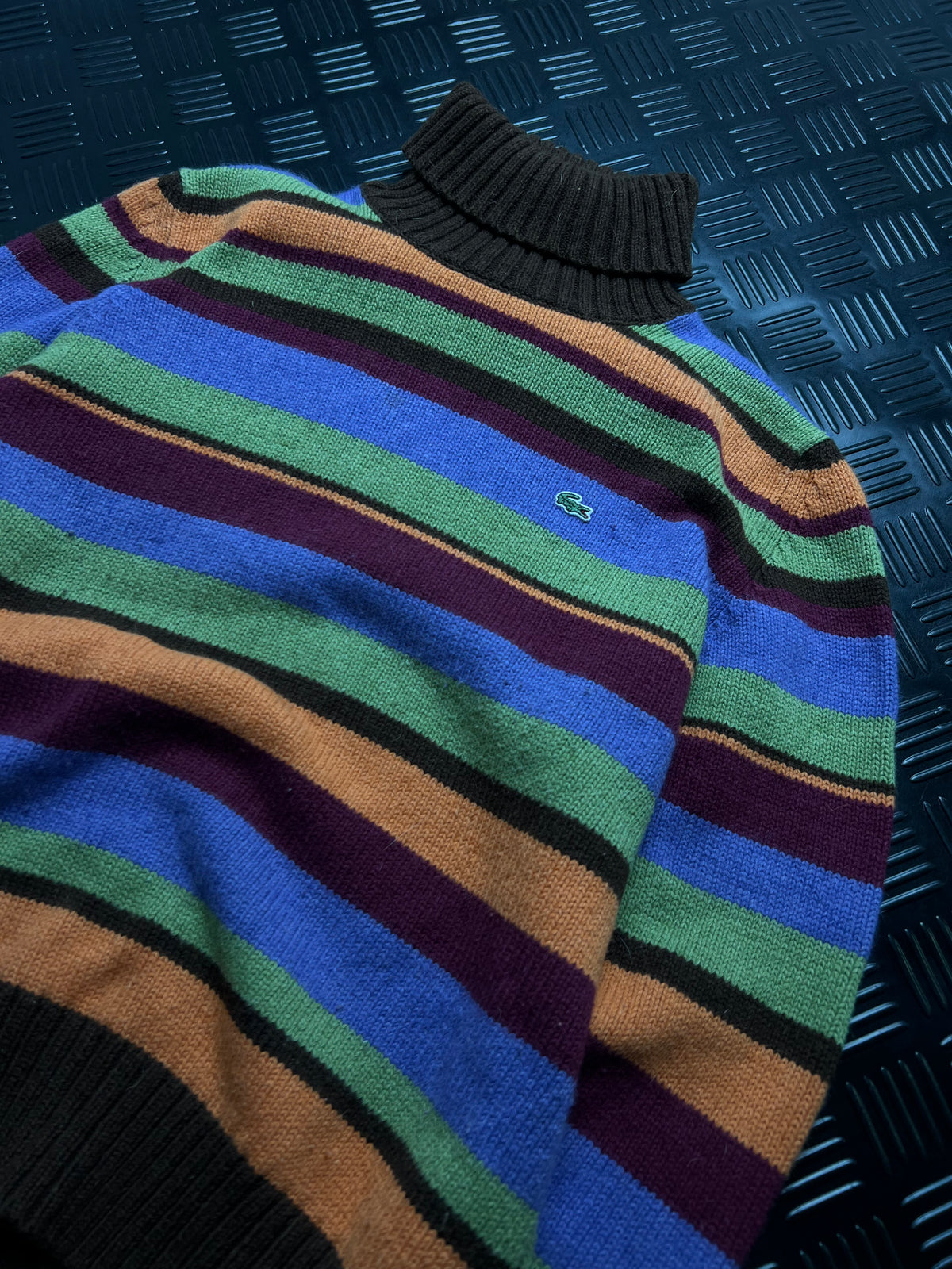 Lacoste: Jersey de rayas multicolor con cuello alto