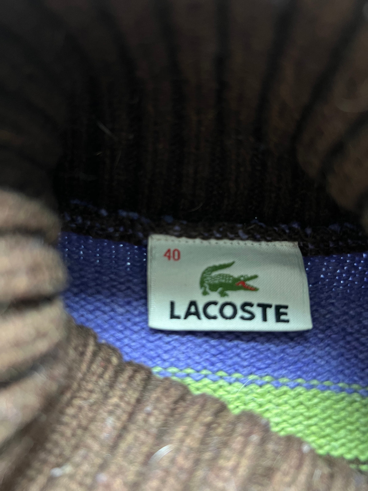 Lacoste: Jersey de rayas multicolor con cuello alto