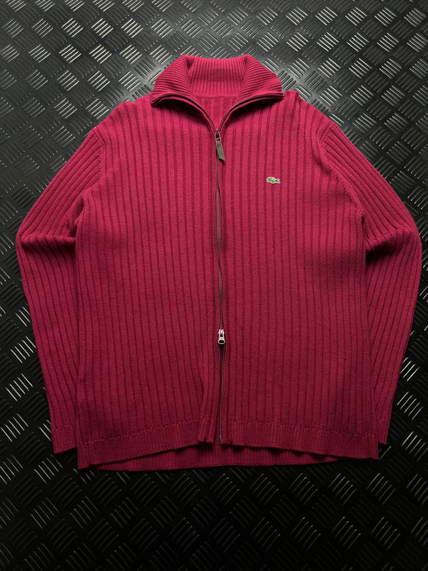Lacoste: Chaqueta de punto roja con cremallera
