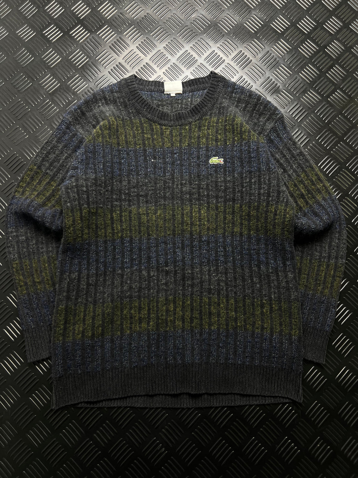 Lacoste: Jersey jaspeado de rayas azul y verde