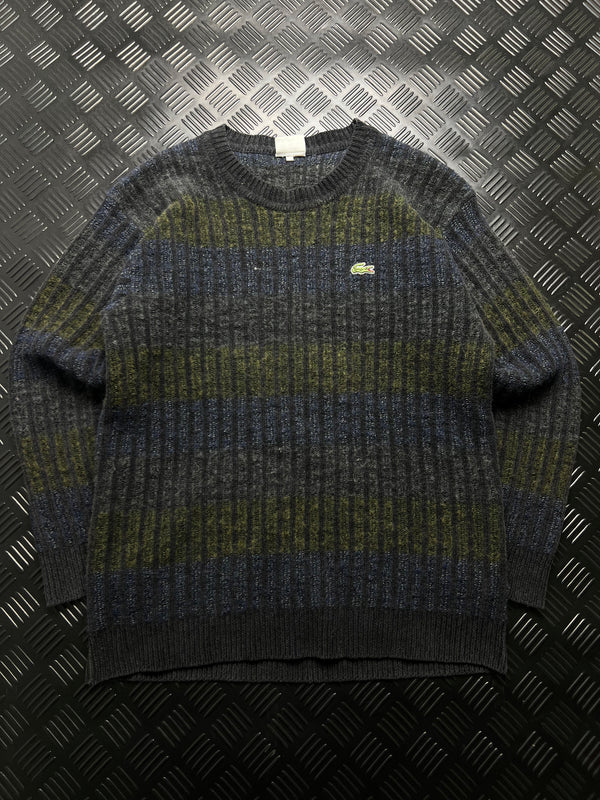 Lacoste: Jersey jaspeado de rayas azul y verde