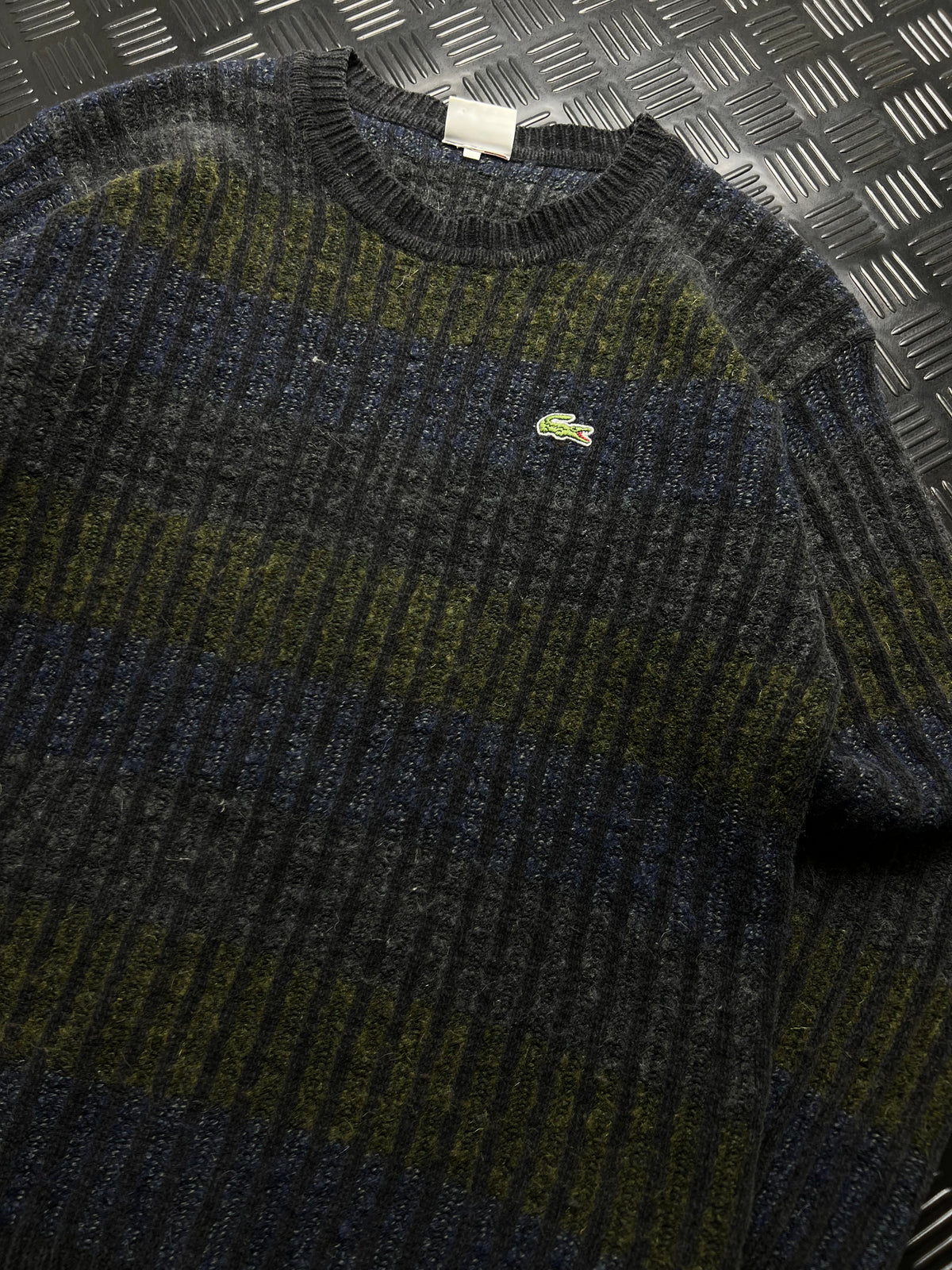 Lacoste: Jersey jaspeado de rayas azul y verde