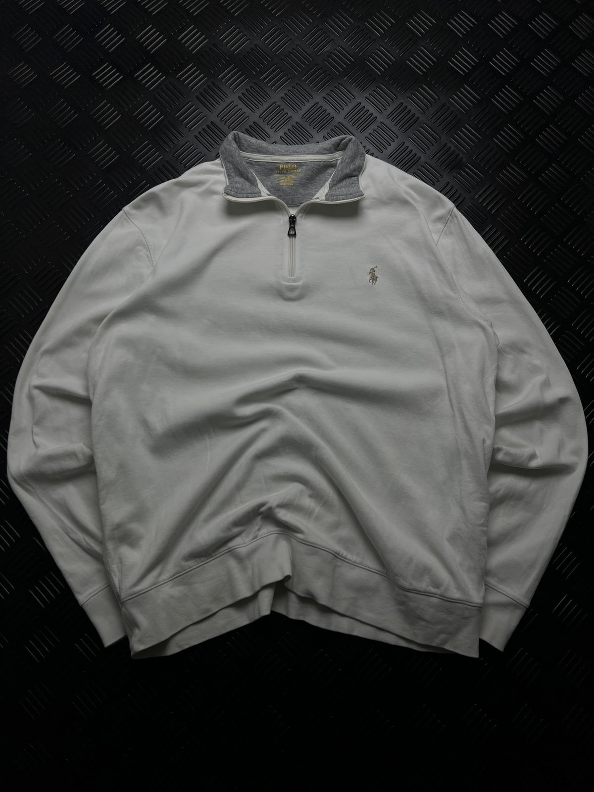 Polo Ralph Lauren: Sudadera gris claro con media cremallera