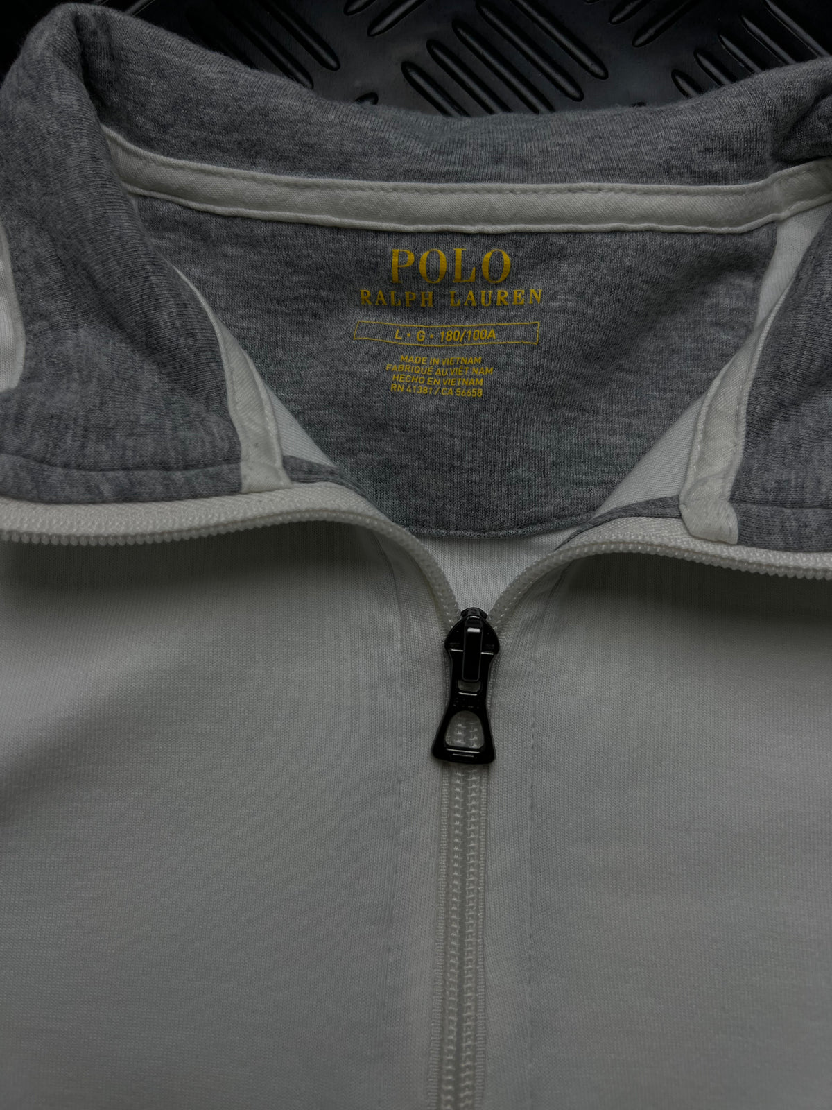 Polo Ralph Lauren: Sudadera gris claro con media cremallera