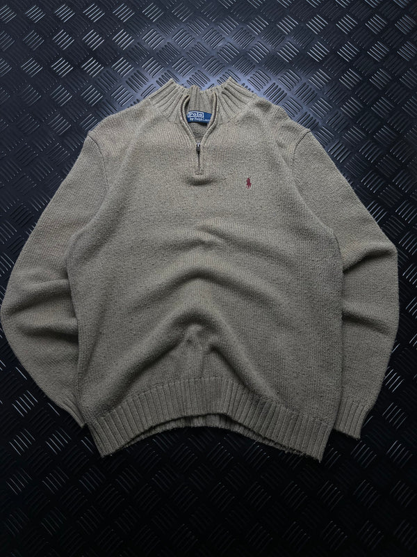 Polo Ralph Lauren: Jersey beige con media cremallera