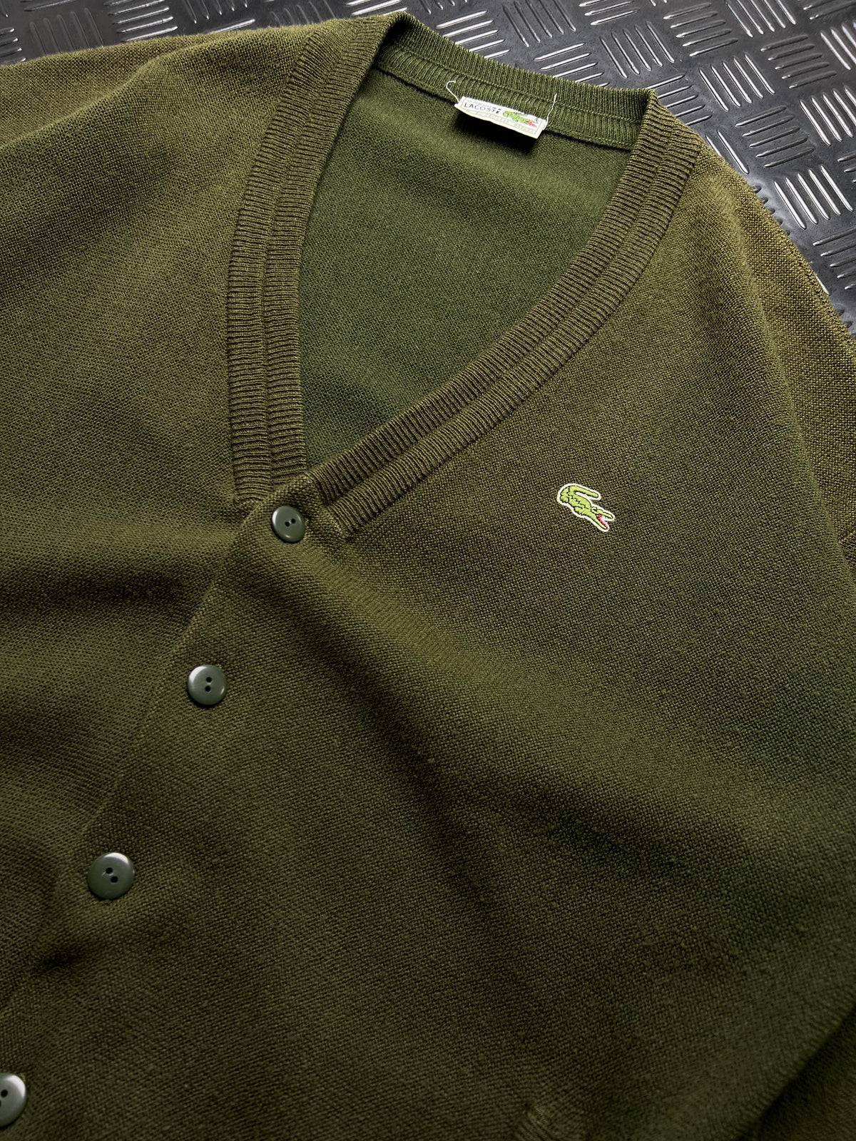 Lacoste: Cárdigan verde oliva