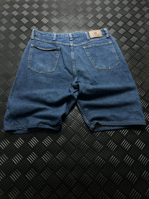BERMUDAS VAQUERAS WRANGLER · AZUL — vista trasera
