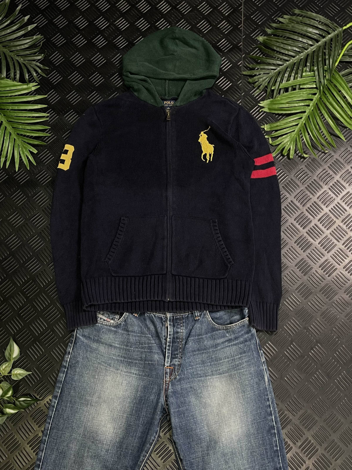 Jersey Polo Ralph Lauren Big Pony con capucha verde